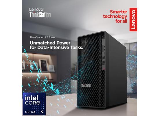 Lenovo ThinkStation P2 Tower Workstation Gen 2 (2025) NEW Intel® Ultra 9 Gen II 285K 24-Cores AI-Optimized Performance , ISV Certified , Secure, Durable & Reliable w/ Upgradable Graphic Card & 3 Years Warranty  - Black