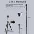 Jmary Professional KS355+HG60 DSLR ILDC Camera 2-in-1 Monopod Tripod 360 Degree Panoramic Ball Head Stand - Black Jmary Professional KS355+HG60 DSLR ILDC Camera 2-in-1 Monopod Tripod 360 Degree Panoramic Ball Head Stand - Black
