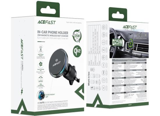ACEFAST D61 Qi2 25W Magnetic Car Mount Fast Charging Wireless Charger Holder for iPhone 17 16 Pro Max Air Vent Clip for Samsung