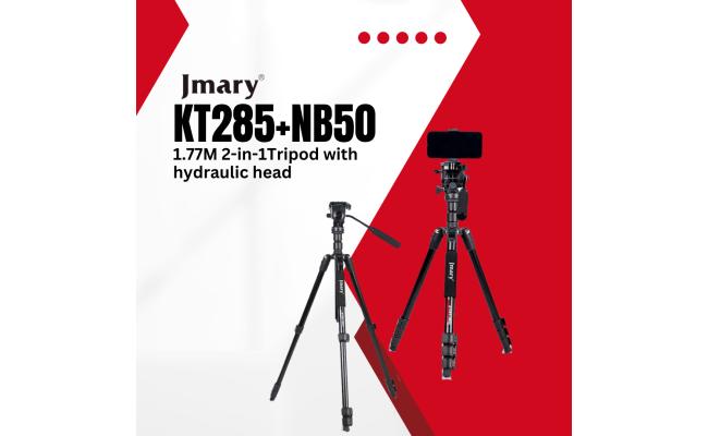Jmary Professional 2 in 1 Tripod & Monopod KT285+NB50 with Fluid Hydraulic Head, Adjustable Height MAX. 175cm, Compact Foldable 44.5cm, Heavy Duty Stable Stand - Black Jmary Professional 2 in 1 Tripod & Monopod KT285+NB50 with Fluid Hydraulic Head, Adjustable Height MAX. 175cm, Compact Foldable 44.5cm, Heavy Duty Stable Stand - Black