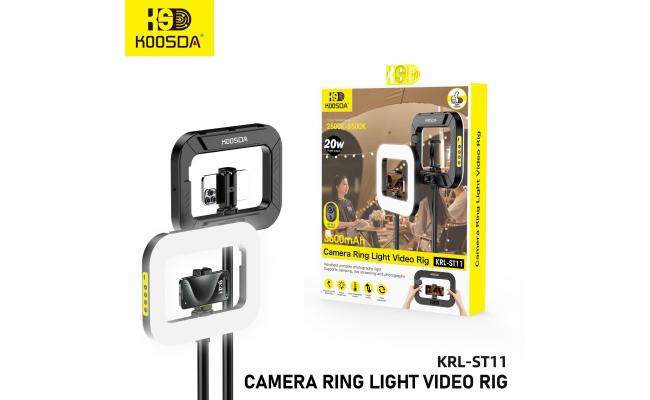 KOOSDA KRL-ST11 Camera Ring Light Video Ring Adjustable Color Temperature & Brightness, Multi-Device Compatibility KOOSDA KRL-ST11 Camera Ring Light Video Ring Adjustable Color Temperature & Brightness, Multi-Device Compatibility