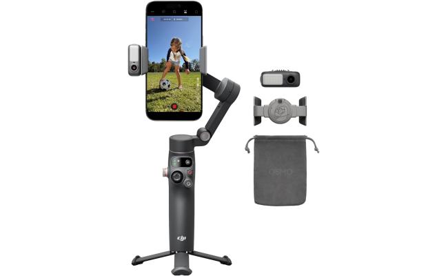 DJI Osmo Mobile 8 Gimbal Stabilizer for Phone, AI Native Tracking with Audio & Lighting, 360° Pan Rotation, Built-in Extension Rod & Tripod, 10h Battery, Extension Rod, Robust 3-Axis Stabilization DJI Osmo Mobile 8 Gimbal Stabilizer for Phone, AI Native Tracking with Audio & Lighting, 360° Pan Rotation, Built-in Extension Rod & Tripod, 10h Battery, Extension Rod, Robust 3-Axis Stabilization