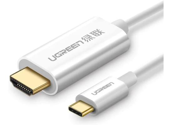 UGREEN USB Type C to HDMI Cable, ABS Case, 24K Gold-Plated Connector, Anti-Interference, Anti-Oxidation, Multiple Interior Shielding, 1.5 Meter Length, White