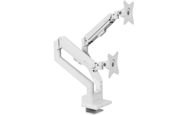 Arozzi Alzare Neo Duo Gas Spring Dual Monitor Arm Support up to 9KG 360° Screen Rotation Adjustable Height & Full Motion - White Arozzi Alzare Neo Duo Gas Spring Dual Monitor Arm Support up to 9KG 360° Screen Rotation Adjustable Height & Full Motion - White