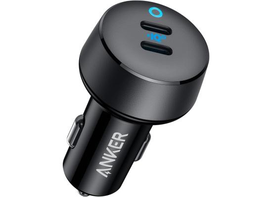 Anker 323 Car Charger, 52W, Dual Port High-Speed Charging, USB-C + USB-A Ports, Universal Compatibility with Power IQ 3.0, Compact Design, Matte Finish, LED Light, Black