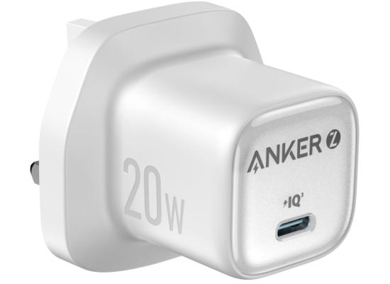 Anker Zolo Charger ICE 20W Gan Series USB-C Fast Charging Adapter For iPhone and Smartphone's - White