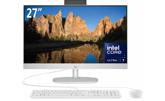 HP All-in-One 27-cr1005ne PC (2024) NEW Intel Core Ultra 7 12-Cores w/ 27" IPS Full HD 99% sRGB NONE Touch Display & DDR5 Memory - White
