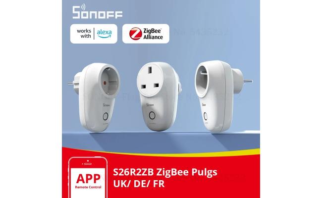 SONOFF S26R2ZBTPF-CFH Zigbee 3.0 Smart Plug | 16A High-Power Smart Socket | Energy Monitoring | Works with Alexa, Google Home & SmartThings | App; Voice Control | EU Plug SONOFF S26R2ZBTPF-CFH Zigbee 3.0 Smart Plug | 16A High-Power Smart Socket | Energy Monitoring | Works with Alexa, Google Home & SmartThings | App; Voice Control | EU Plug
