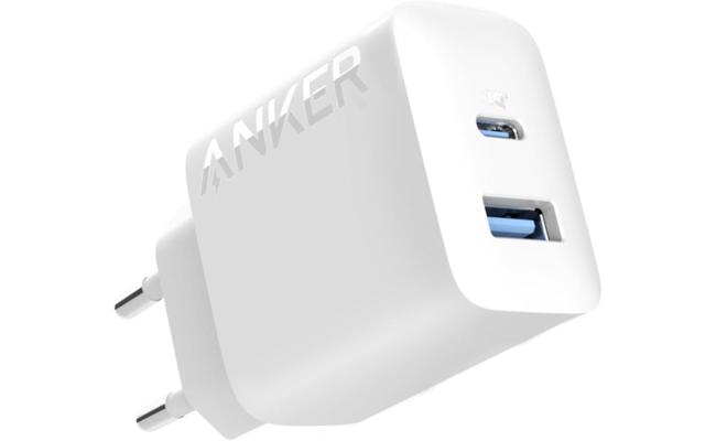 Anker Charger Power-port 20W USB C Gan Charger, 20W Maximum Output, USB-C and USB-A Port - White Anker Charger Power-port 20W USB C Gan Charger, 20W Maximum Output, USB-C and USB-A Port - White