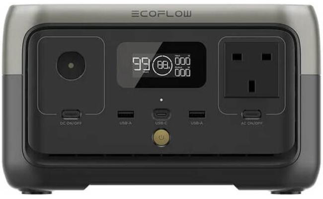 EcoFlow RIVER 2 Portable Power Station, 256Wh Capacity and 300W Output, LiFeP04 Battery, 1 Hour Fast Charging, 0.8kW Solar Charging, Safest LFP Battery, Grey EcoFlow RIVER 2 Portable Power Station, 256Wh Capacity and 300W Output, LiFeP04 Battery, 1 Hour Fast Charging, 0.8kW Solar Charging, Safest LFP Battery, Grey