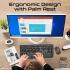 Promate ProCombo-14 Ergonomic Wireless Multimedia Keyboard with Palm Rest & Ambidextrous Mouse, 1200 DPI Sensor Resolution, Media Control, Palm Rest, English - Arabic Layout, Black