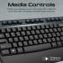 Promate ProCombo-14 Ergonomic Wireless Multimedia Keyboard with Palm Rest & Ambidextrous Mouse, 1200 DPI Sensor Resolution, Media Control, Palm Rest, English - Arabic Layout, Black