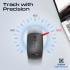 Promate ProCombo-14 Ergonomic Wireless Multimedia Keyboard with Palm Rest & Ambidextrous Mouse, 1200 DPI Sensor Resolution, Media Control, Palm Rest, English - Arabic Layout, Black