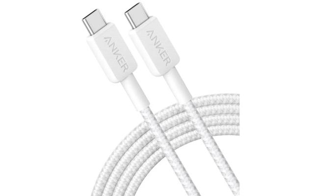 Anker 322 USB-C to USB-C Cable Fast Charging & Data Transfer 0.9m 60W - White