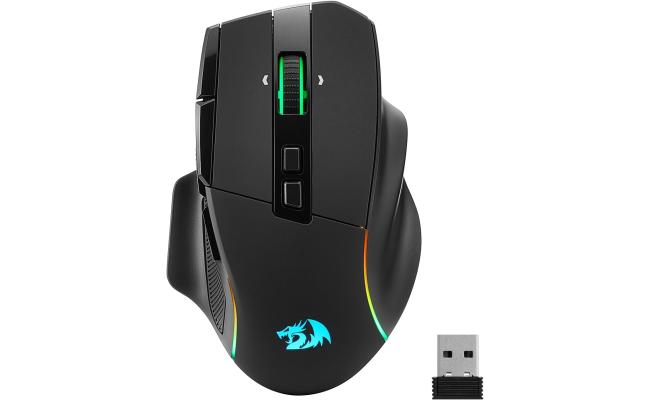 Redragon M925 PRO Wireless Gaming Mouse, 26,000 Max DPI Optical RGB Mice with 10 Programmable Buttons, Hyper-Fast Scroll, Software Supports DIY Keybinds & DPI, Black