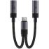 Acefast J14 - USB-C To 2x USB-C, 60W Fast Charging, Hi-Fi Audio, Aluminum Alloy, Plug & Play - Black