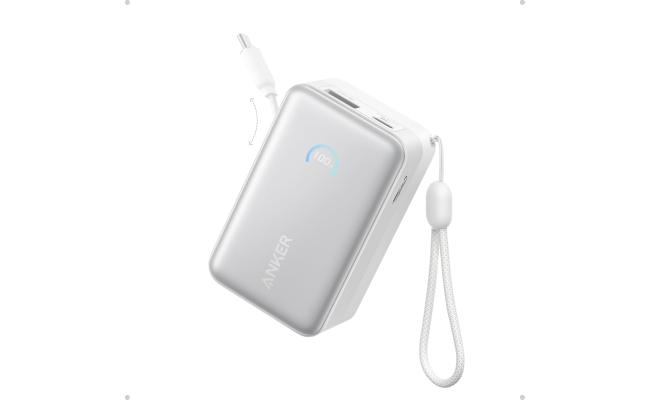 Anker Nano Power Bank, 10,000mAh Portable Charger with 2.3 ft InstaCord Retractable Cable, 45W Max Compact Battery Pack, Smart Display, for iPhone 16 Series, iPad, Galaxy, Pixel, and More - White Anker Nano Power Bank, 10,000mAh Portable Charger with 2.3 ft InstaCord Retractable Cable, 45W Max Compact Battery Pack, Smart Display, for iPhone 16 Series, iPad, Galaxy, Pixel, and More - White