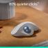 Logitech Ergo M575S Wireless Trackball Mouse, Wireless Ergonomic Mouse with Bluetooth and Encrypted Dongle, Comfortable Thumb Control, Precise and Smooth Tracking, for PC/Mac - White Blue Ball