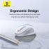 Baseus F02 Ergonomic Dual-Mode Wireless Mouse | Bluetooth 5.2 and 2.4Ghz Connectivity, Silent Buttons, 5 DPI Modes - White