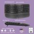 Logitech Wave Keys Keyboard, Bluetooth / Logi Bolt Receiver Connectivity, Ergo-Certified, More Palm-Support, 3-Layers Memory Foam, 2x AAA Battery, English-Arabic Layout, Graphite