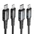 ACEFAST C7-03 1.2m 100W 5A USB-C to USB-C Fast Charging Cable Light Display Braided Data Cord - Black