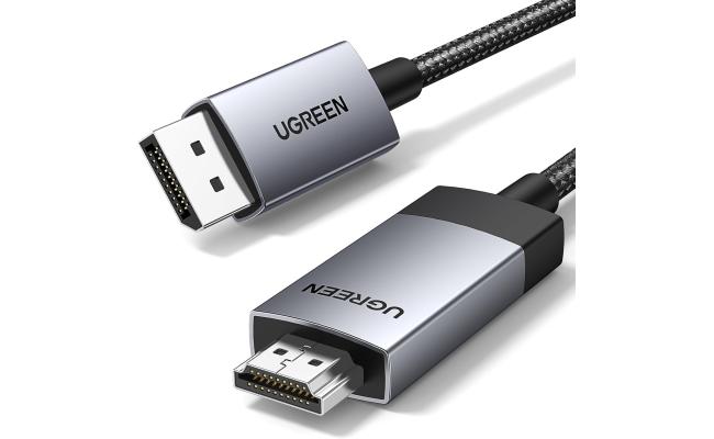 UGREEN 4K@60Hz DisplayPort to HDMI Cable HDR Active DP 1.2 to HDMI 2.0 Cord Aluminum Braided Uni-Directional Display Port to HDMI Converter 6.6FT Compatible with Monitor, Projector, Dell, Lenovo, HP UGREEN 4K@60Hz DisplayPort to HDMI Cable HDR Active DP 1.2 to HDMI 2.0 Cord Aluminum Braided Uni-Directional Display Port to HDMI Converter 6.6FT Compatible with Monitor, Projector, Dell, Lenovo, HP