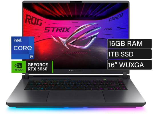 ASUS ROG Strix G16 (2025) G615JMR 14Gen Intel Core i9 14900HX 24-Cores w/ Nvidia RTX 5060 8GB DDR7 & IPS 165Hz Display - Eclipse Gray