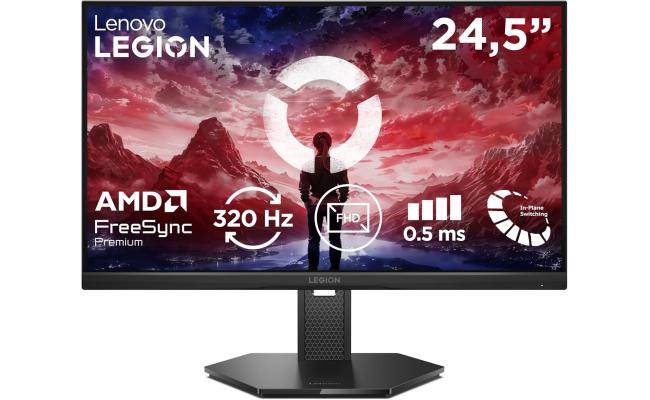 Lenovo Legion 25-10 24.5" FHD Gaming Monitor – 320Hz Ultra-Fast Refresh, 0.5ms Response, HDR10, 99% sRGB, AMD FreeSync Premium, VESA Adaptive Sync, HDMI 2.1, DP, Fully Adjustable, Eclipse Black