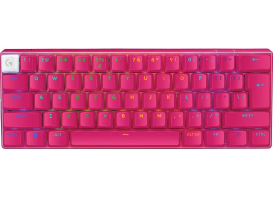 Logitech G PRO X 60 LIGHTSPEED Wireless Ultra Compact TKL 60% Mechanical LIGHTSYNC RGB Dual-Shot PBT Keycaps GX Optical Tactile Switches - Magenta