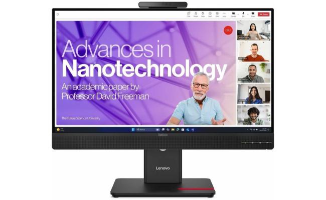 Lenovo ThinkVision T24-4v 24" IPS Full HD 120Hz Conferencing Monitor Adjustable Stand Built In 5MP Webcam & Speakers & Mic w/ HDMI , DP, VGA & USB Hub
