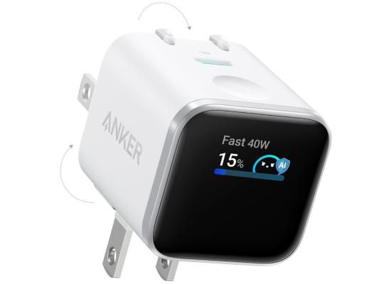 Anker Smart Display Charger, Anker Nano USB C Charger Block, 45W Max GaN Phone Charger,180° Foldable Plug,Smart Recognition,Built-in Care Mode,for iPhone17/16/15 - White