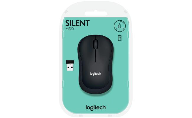 Logitech M220 Silent Wireless Mobile Mouse 18-Month Battery Life & Auto Sleep - CHARCOAL