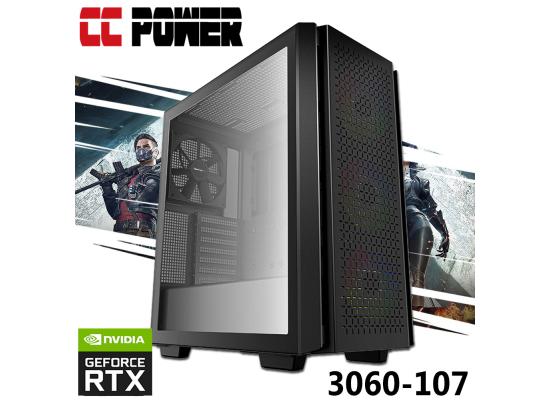 CC Power 3060-107 Gaming PC 5Gen AMD Ryzen 7 5800X3D 8-Cores w/ RTX 3060 12GB DDR6 & Liquid Cooled