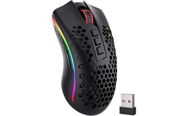 Redragon M808 Storm Pro Wireless RGB Honeycomb 16,000 DPI Optical Sensor 7 Programmable Buttons - Black