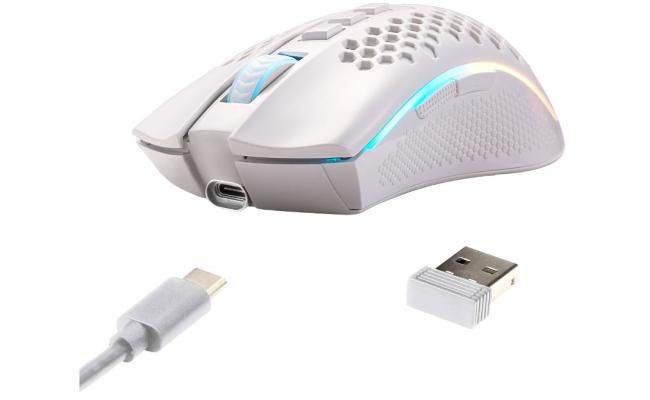 Redragon M808 Storm Pro Wireless RGB Honeycomb 16,000 DPI Optical Sensor 7 Programmable Buttons - White Redragon M808 Storm Pro Wireless RGB Honeycomb 16,000 DPI Optical Sensor 7 Programmable Buttons - White