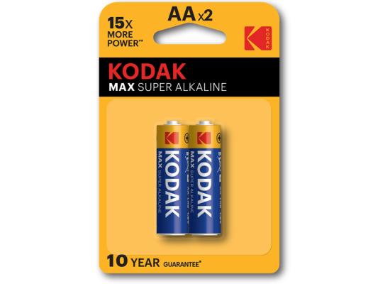 Kodak MAX AA Super Alkaline Batteries (1.5V, 2800mAh, 2-Pack)