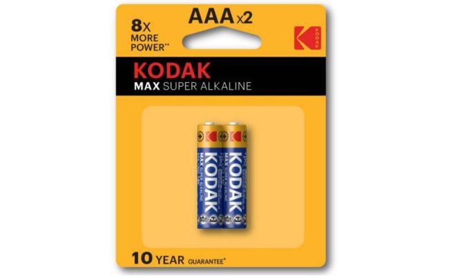 Kodak MAX AAA Super Alkaline Batteries (1.5V, 2800mAh, 2-Pack) Kodak MAX AAA Super Alkaline Batteries (1.5V, 2800mAh, 2-Pack)