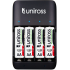 Uniross UCU004A USB Compact Multi Charger with 4x AA 2100 Batteries & USB Charging