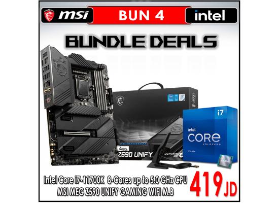 Upgrade PC Bundle (BUN 4) 11Gen Intel Core i7 11700K Processor BOX + MSI MEG Z590 UNIFY GAMING WIFI Intel Z590 Motherboard