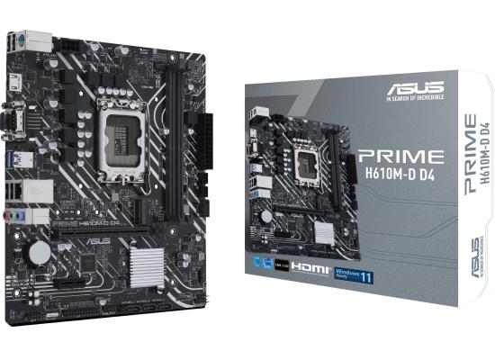 ASUS PRIME H610M-D D4 Intel 12th Gen Motherboard PCIe 4.0 DDR4 1xM.2 slots USB 3.2 Gen 1