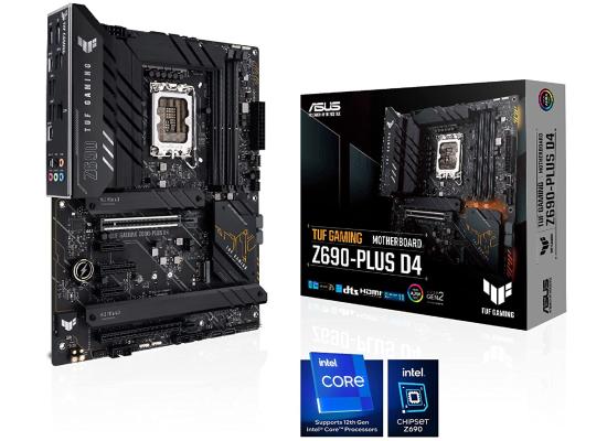 ASUS TUF Gaming Z690-Plus D4 PCIe 5.0 DDR4 4xM.2 USB Type-C Thunderbolt 4 ARGB