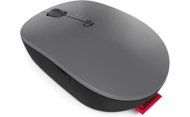 Lenovo Go Multi-Device Wireless & Bluetooth Mouse, Adjustable DPI USB-C Rechargeable Battery Qi Wireless Charging