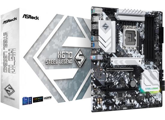 ASRock H670 STEEL LEGEND D4 Intel 12th Gen Motherboard PCIe 5.0 DDR4 3xM.2 slots USB Type-C