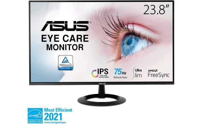 ASUS VZ24EHE 24” IPS Full HD 75Hz 1ms Low Blue Light Flicker Free Ultra-Slim VESA Mountable