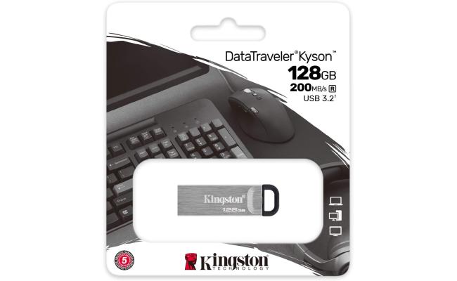 Kingston DataTraveler Kyson 128GB High Performance USB 3.2 Metal Flash Drive