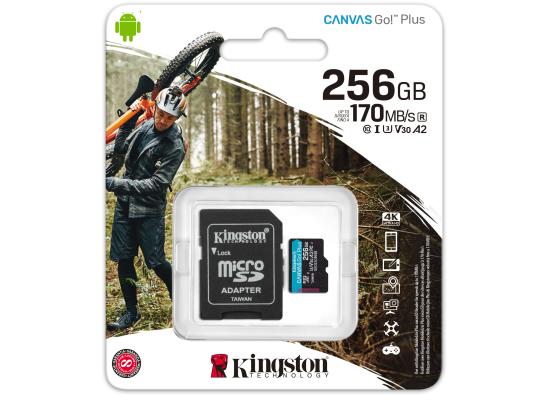 Kingston 256GB microSDXC Canvas Go Plus 170MB/s Read UHS-I C10 U3, V30 Memory Card