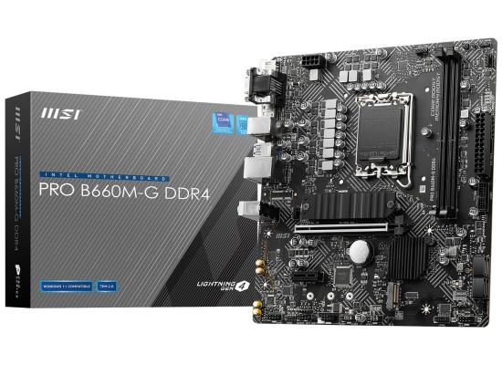 MSI PRO B660M-G DDR4 12th Gen Intel Core PCIe 4 2.5G LAN 2x M.2 Slots USB 3.2 Mainboard