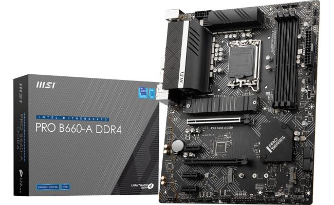 MSI PRO B660-A DDR4 12th Gen Intel Core PCIe 4 2.5G LAN 2x M.2 Slots USB 3.2 Mainboard