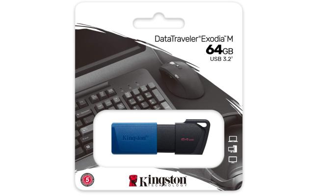 Kingston DataTraveler Exodia M 64GB USB 3.2 Flash Drive - Blue