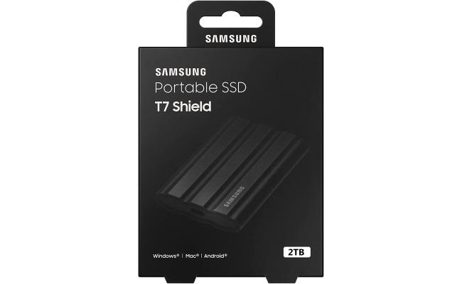 SAMSUNG T7 Shield Portable SSD USB 3.2 2TB IP65 Rating For water & Dust Resistance For PC / Mac / Android / Gaming Consoles